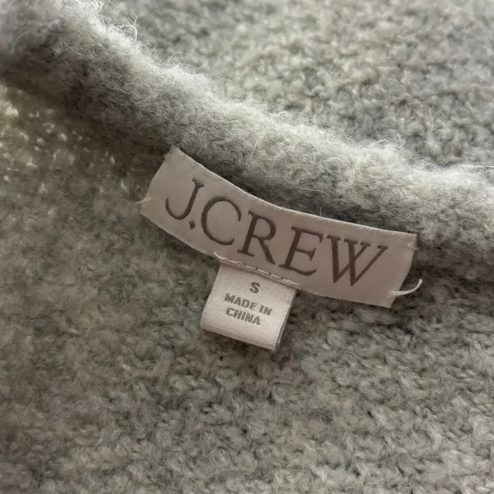 J. Crew Gray Odette Cardigan Sweater Crochet Lady Jacket